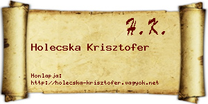 Holecska Krisztofer névjegykártya
